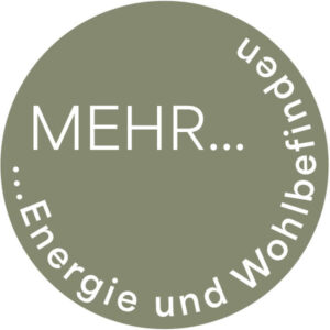 Rundes Icon mit Aufschrift: Mehr... Energie und Wohlbefinden